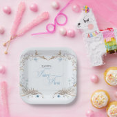 Fairy First Birthday Invitation | Elegant Blue  ペーパープレート (パーティー)