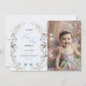 Fairy First Birthday Invitation | Floral Photo 招待状 (正面)