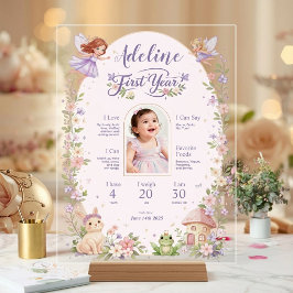 Fairy First Birthday Milestone Acrylic Welcome アクリルサイン