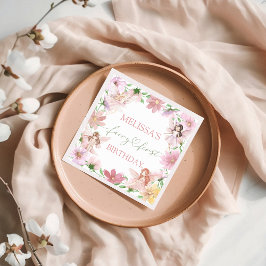 Fairy First Birthday Paper Napkins スタンダードカクテルナプキン