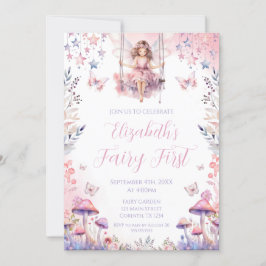 Fairy First birthday Party Invitation 招待状