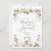 Fairy First Birthday Party Personalized サンキューカード (正面)