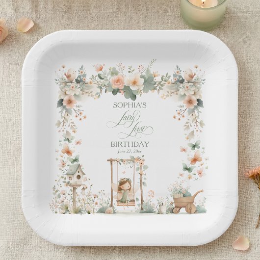 Fairy First Birthday Party Personalized ペーパープレート