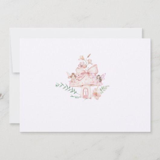 Fairy First Birthday Pastel Whimsical Photo 招待状 (裏面)