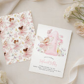 Fairy First Birthday Pink Number 1 Girls Party 招待状