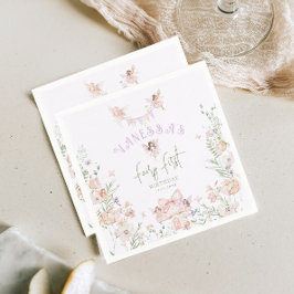 Fairy First Birthday Whimsical garden Lilac スタンダードカクテルナプキン