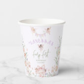 Fairy First Birthday Whimsical garden Lilac 紙コップ (正面)