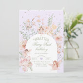 Fairy First Birthday Whimsical Garden Purple 招待状 (スタンド正面)