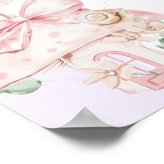 Fairy First Birthday Whimsical Purple Welcome ポスター (角)