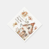 Fairy First Birthday Woodland Floral スタンダードカクテルナプキン (角)