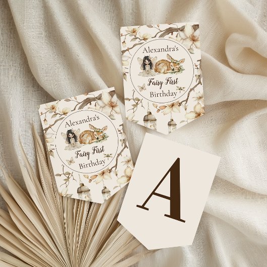 Fairy First Birthday Woodland Floral バンティングフラッグ