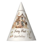 Fairy First Birthday Woodland Floral パーティーハット (正面)