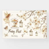 Fairy First Birthday Woodland Floral 横断幕 (横)