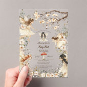 Fairy First Birthday Woodland Floral Invitation アクリル招待状 (インサイチュ (ポータブル))