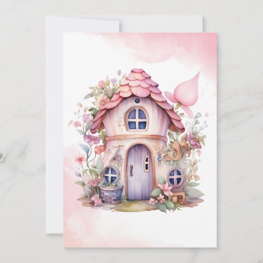 Fairy First garden birthday Party Invitation 招待状 (裏面)