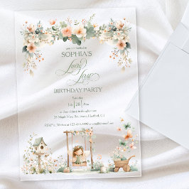 Fairy First Girl's Birthday Party Custom アクリル招待状