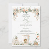 Fairy First Girl's Birthday Party Custom 招待状 (正面)