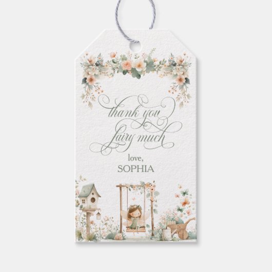 Fairy First Girl's Birthday Party Gift Tag ギフトタグ (正面)