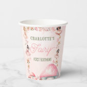 Fairy First Mushroom House Pink Birthday Paper cup 紙コップ (正面)