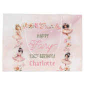 Fairy First Pink Glitter Gift Bag ラージペーパーバッグ (裏面)