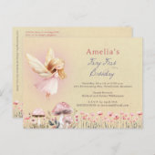 Fairy First Theme Girl's 1st Birthday Party Custom ポストカード (正面/裏面)