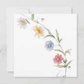 Fairy First Watercolor Widflower Girls Birthday 招待状 (裏面)