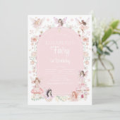 Fairy First Whimsical Floral 1st Birthday 招待状 (スタンド正面)