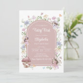 Fairy First Whimsical Floral 1st Birthday 招待状 (スタンド正面)