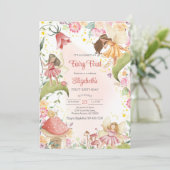 Fairy First Whimsical Floral 1st Birthday 招待状 (スタンド正面)