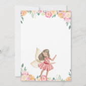 Fairy First Whimsical Floral 1st Birthday 招待状 (裏面)