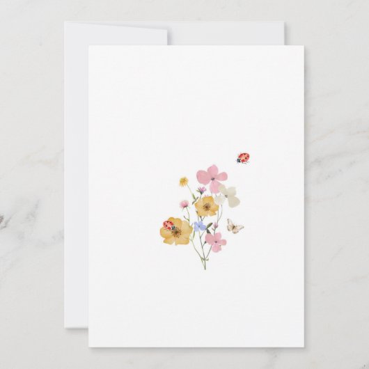 Fairy First Wildflower 1st Birthday Invitation 招待状 (裏面)