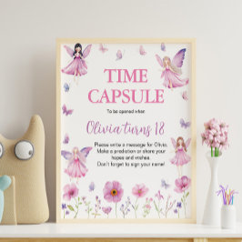 Fairy Floral Butterfly Birthday Party Time Capsule ポスター