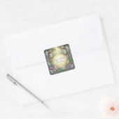 Fairy Floral Garden Purple Birthday スクエアシール (封筒)