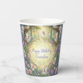 Fairy Floral Garden Purple Birthday 紙コップ (裏面)