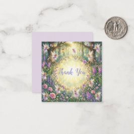Fairy Floral Garden Purple Birthday Thank You ノートカード