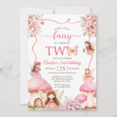 Fairy Floral Girls 2nd Birthday Party 招待状 (正面)