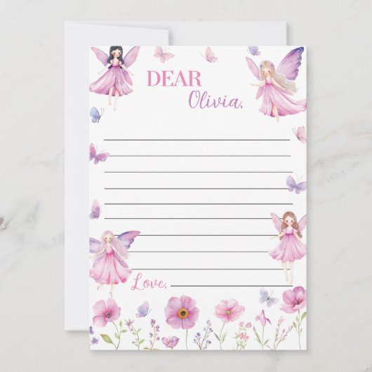 Fairy Floral Time Capsule Note Message Card サンキューカード (正面)