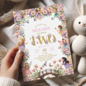 Fairy flower 2nd birthday Invitation 招待状
