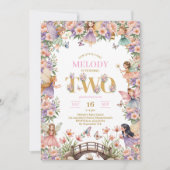 Fairy flower 2nd birthday Invitation 招待状 (正面)