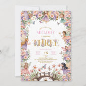 Fairy flower 3rd birthday Invitation 招待状 (正面)