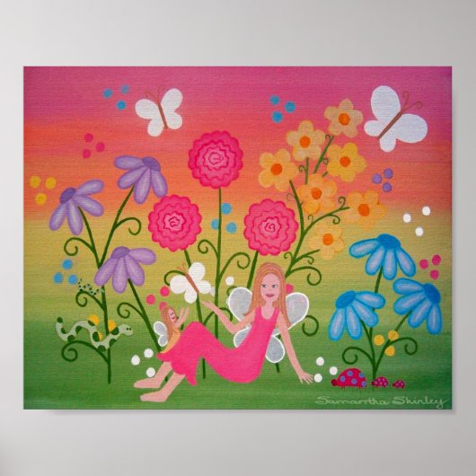 Fairy Garden - 8x10 母と娘の女の子のための子供アート ポスター (正面)