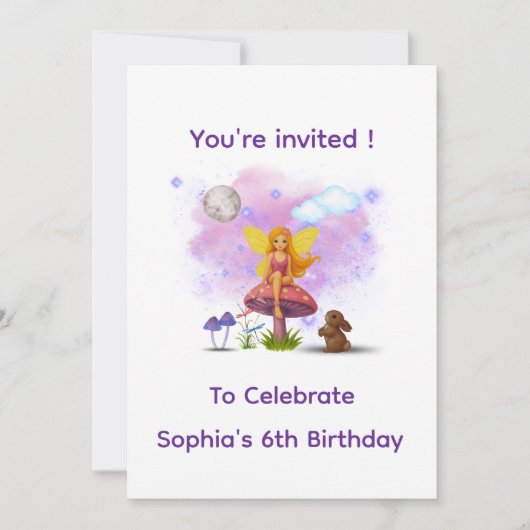 Fairy Garden Birthday Invitation 招待状 (正面)