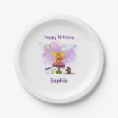 Fairy Garden Birthday Paper Plate ペーパープレート (正面)