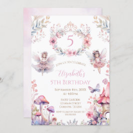 Fairy Garden Birthday Party Invitation 招待状