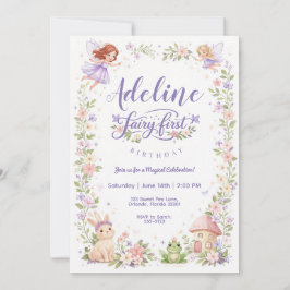 Fairy Garden First Birthday Invitation 招待状