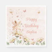 Fairy Garden Girl Birthday Party スタンダードランチョンナプキン (正面)