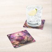 Fairy Garden Snail スクエアペーパーコースター (インサイチュ)