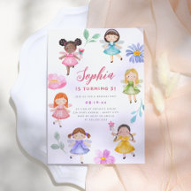 Fairy Garden Watercolor Floral Girl Birthday Party