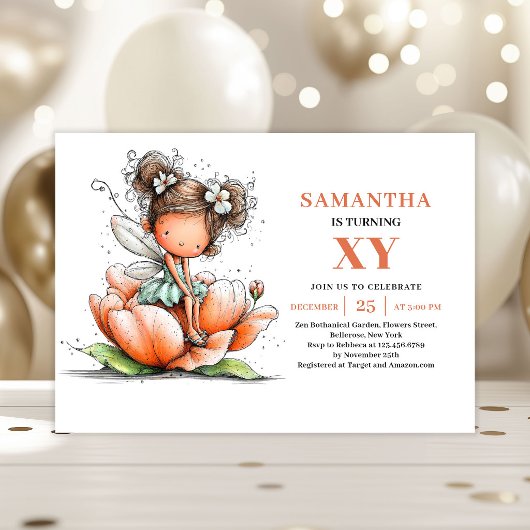 Fairy Girl 1st Birthday Magical Pastel invitation 招待状