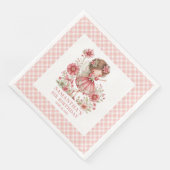 Fairy Girl 1st Birthday Magical Pink Floral napkin (コーナー)